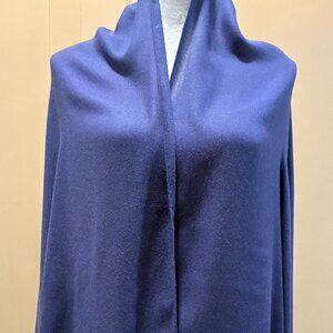 Royal blue rectangular fringed scarf